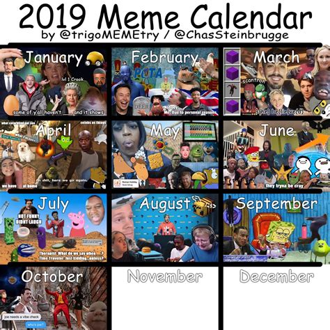 2020 Meme Calendar